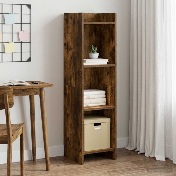 vidaXL Knižnica Dymový dub 30 x 30 x 111 cm Kompozitné drevo