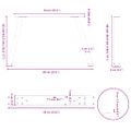 vidaXL Nohy konferenčného stolíka v tvare V, 2 ks, čierne, 60 x (42-43,3) cm, oceľové