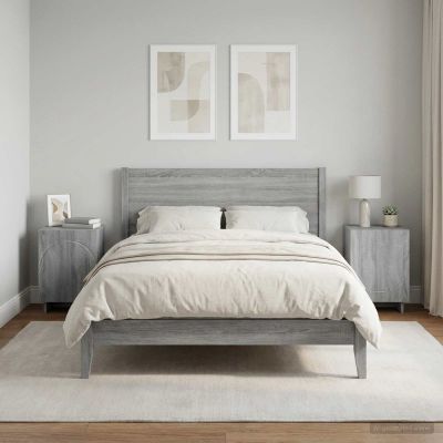 vidaXL Nočný stolík 2 pcs Sivý Sonoma 33,5 x 34,5 x 50 cm