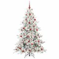 vidaXL Umelý Sklápací Vianočný Stromček Biela 180 cm PVC a oceľ