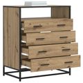 vidaXL Zásuvkový kabinet 4-Šuplík Dub artisan 70 x 41 x 83,5 cm