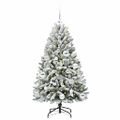 vidaXL Umelý Sklápací Vianočný Stromček 150 LED Zelená a biela 120 cm