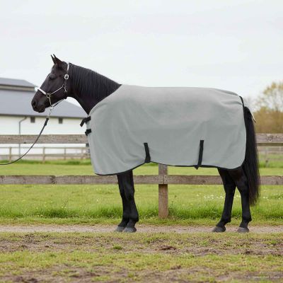 vidaXL Plášť pre kone Plná svetlošedá a ružová 115 cm Polyester