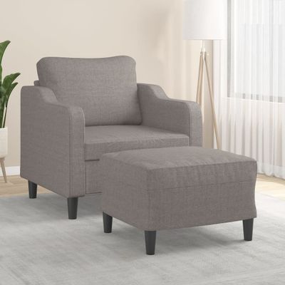 vidaXL Kreslo s podnožkou sivohnedé 60 cm látkové