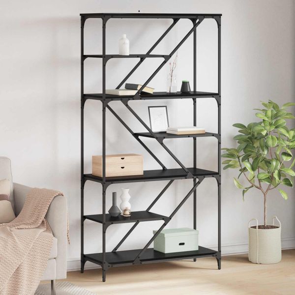 vidaXL Regál na knihy Čierny dub 91 x 36 x 176 cm Kompozitné drevo