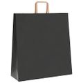 vidaXL Papierové tašky 50 ks s rúčkami, čierna, 45x17x48 cm