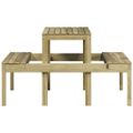 vidaXL Piknikový stôl 110x134x75 cm impregnovaná borovica