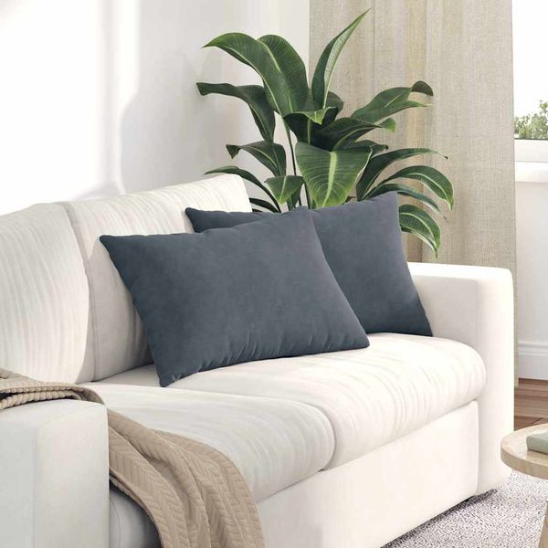 vidaXL Vankúše na pohovku 2 pcs Tmavo šedá 60 x 40 cm