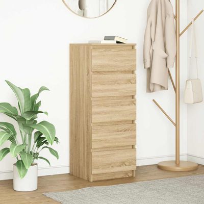 vidaXL Komoda so zásuvkami, dub sonoma 37,5x35x99 cm, kompozitné drevo