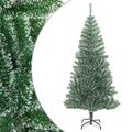 vidaXL Umelý vianočný stromček so snehovými vločkami zelený 210 cm