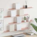 vidaXL Závesná polica 4 ks Ružová 80 x 9 x 2,5 cm Oceľ