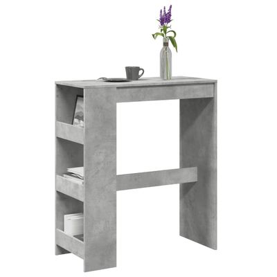 vidaXL Barový stôl s policami betónový 90x40x103,5 cm kompozitné drevo