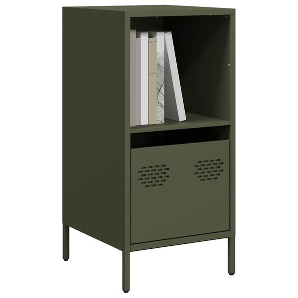 vidaXL Komoda olivovozelená 35x39x73,5 cm oceľ valcovaná za studena