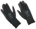 Rukavice pracovné z polyesteru polomáčané v PU GLOVE PE-PU 10, čierne, veľ. 10", 6 párov SIXTOL