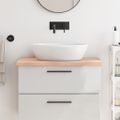 vidaXL Kúpeľňová doska 80x50x(2-4) cm neošetrený masív