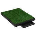 vidaXL Toalety pre psy 2 ks s nádobou a umelou trávou zelené 63x50x7cm
