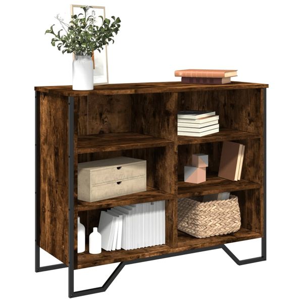 vidaXL Komoda dymový dub 91x35,5x74,5 cm kompozitné drevo
