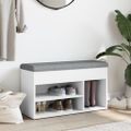 vidaXL Lavica na topánky biela 82x32x45,5 cm, umelé drevo