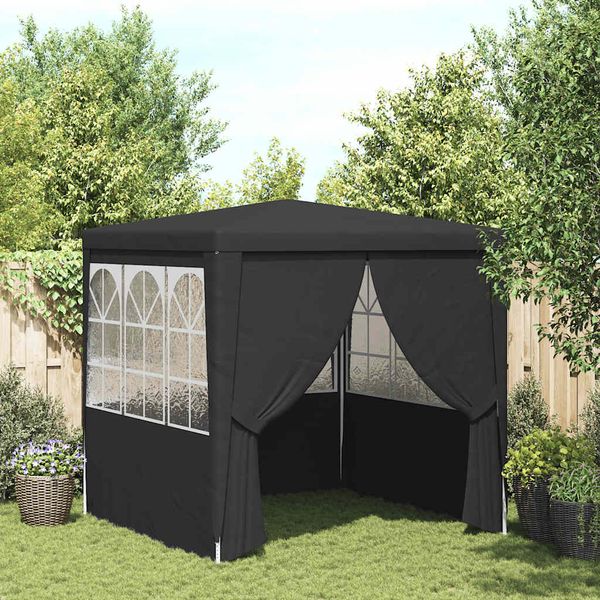 vidaXL Profesionálny párty stan+bočné steny 2,5x2,5m, antracit 90 g/m²