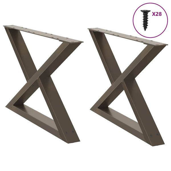 vidaXL Nohy konferenčného stolíka 2 ks, prírodná oceľ 70 x (42-43,3) cm, oceľ
