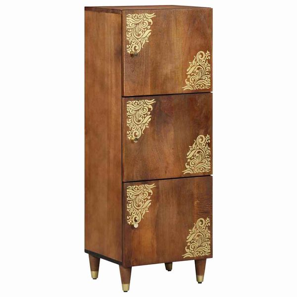 vidaXL Highboard s poličkou Hnedá 40 x 33 x 110 cm Masívne mango drevo