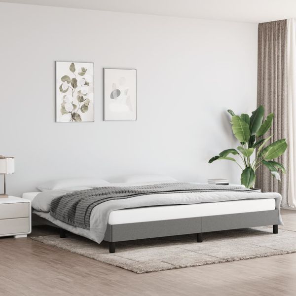 vidaXL Posteľ bez matraca tmavosivá 200x200 cm látka