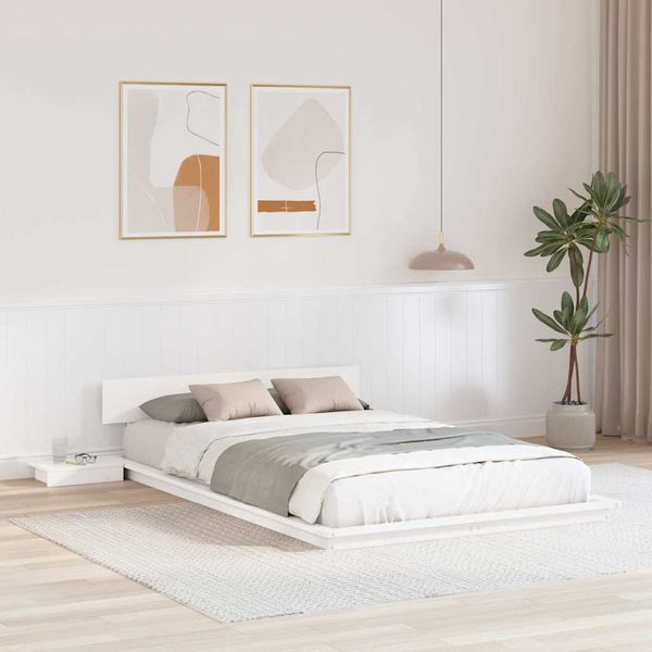 vidaXL Rám postele Biela 120 x 200 cm drevo