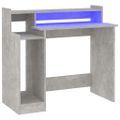 vidaXL Stôl s LED svetlami, betónovo sivý 97x45x90cm, kompozitné drevo