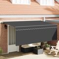 vidaXL Sklopná markíza Antracit 400 x 200 cm Polyester a hliník