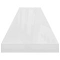 vidaXL Plávajúce nástenné police 4ks, lesklé biele 120x23,5x3,8cm, MDF