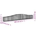 vidaXL Oblúkový gabionový kôš 3 ks 400x30x40/60 cm pozinkované železo