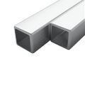 vidaXL Trúbky, nerezová oceľ 2 ks, štvorcový jokel V2A 2m 20x20x1,9mm