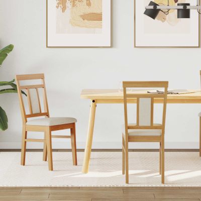 vidaXL Jedálenská stolička 2 pcs Prírodná a svetlá