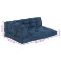 vidaXL Vankúš na paletový gauč 3 ks Látka Indigo 120 x 80 x 38 cm