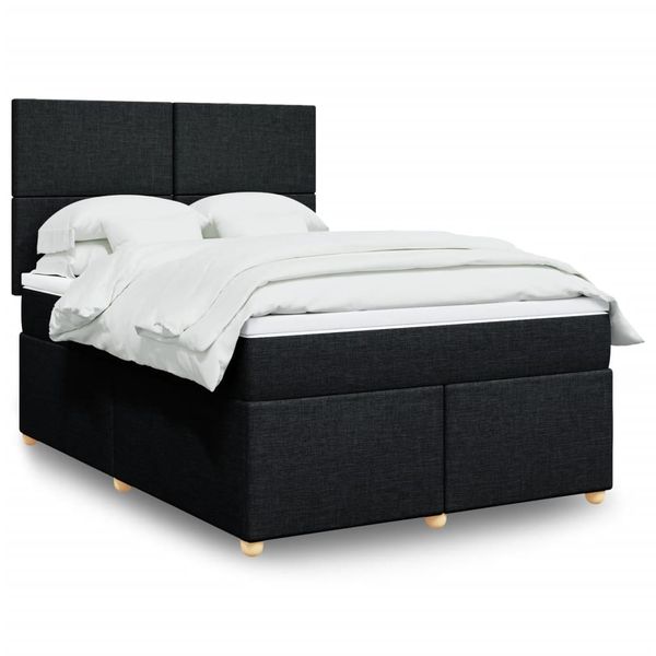vidaXL Boxspring posteľ s matracom čierny 140x190 cm látka
