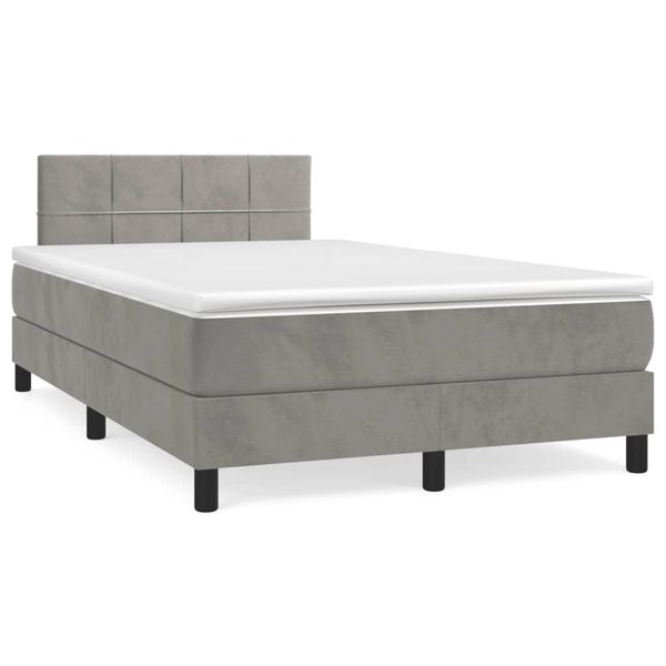 vidaXL Boxspring posteľ s matracom bledosivá 120x190 cm zamat