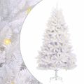 vidaXL Umelý Sklápací Vianočný Stromček Biela 210 cm PVC a oceľ