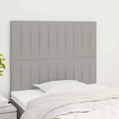 vidaXL Čelo postele svetlosivé 100x5x118/128 cm látkové
