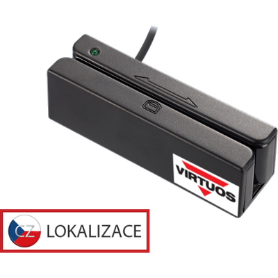 Trojstopová čítačka magnetických kariet MSR-100A, USB-COM, čierna
