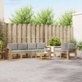 vidaXL Záhradná súprava gaučov 7 ks Biela a svetlosivá Polyester