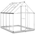 vidaXL Skleník so základovým rámom strieborný 224x169x202 cm hliník
