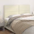 vidaXL Čelo postele krémové 160x5x118/128 cm umelá koža