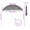 vidaXL Plážový slnečník 205 x 205 x 210 cm Polyester a oceľ Prírodná