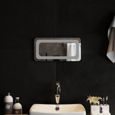 vidaXL Zrkadlo do kúpeľne s LED Priehľadná 40 x 20 cm tvrdené sklo