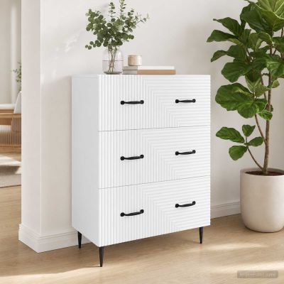 vidaXL Zásuvkový kabinet Biela 66 x 34,5 x 89,5 cm Kompozitné drevo