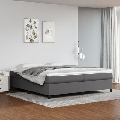 vidaXL Posteľný rám s boxspringom sivý 200x200 cm umelá koža