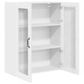 vidaXL Nástenný sklenený kabinet PORTO Biela 80 x 31 x 100 cm