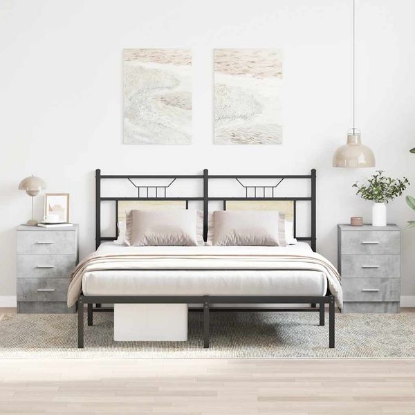 vidaXL Nočné stolíky 2 ks, betónovo sivé 38x35x56 cm, kompozitné drevo