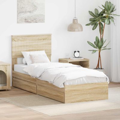 vidaXL Úložná posteľ Sonoma dub 75 x 190 cm Kompozitné drevo
