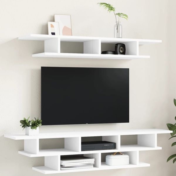vidaXL TV nástenné skrinky biele kompozitné drevo